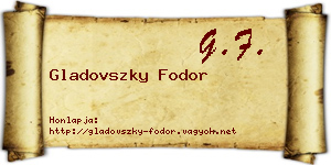 Gladovszky Fodor névjegykártya